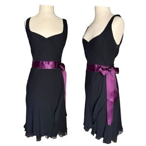 Jones New York Sweetheart Silk Cocktail Party Black Womens Size 14 Petite Dress